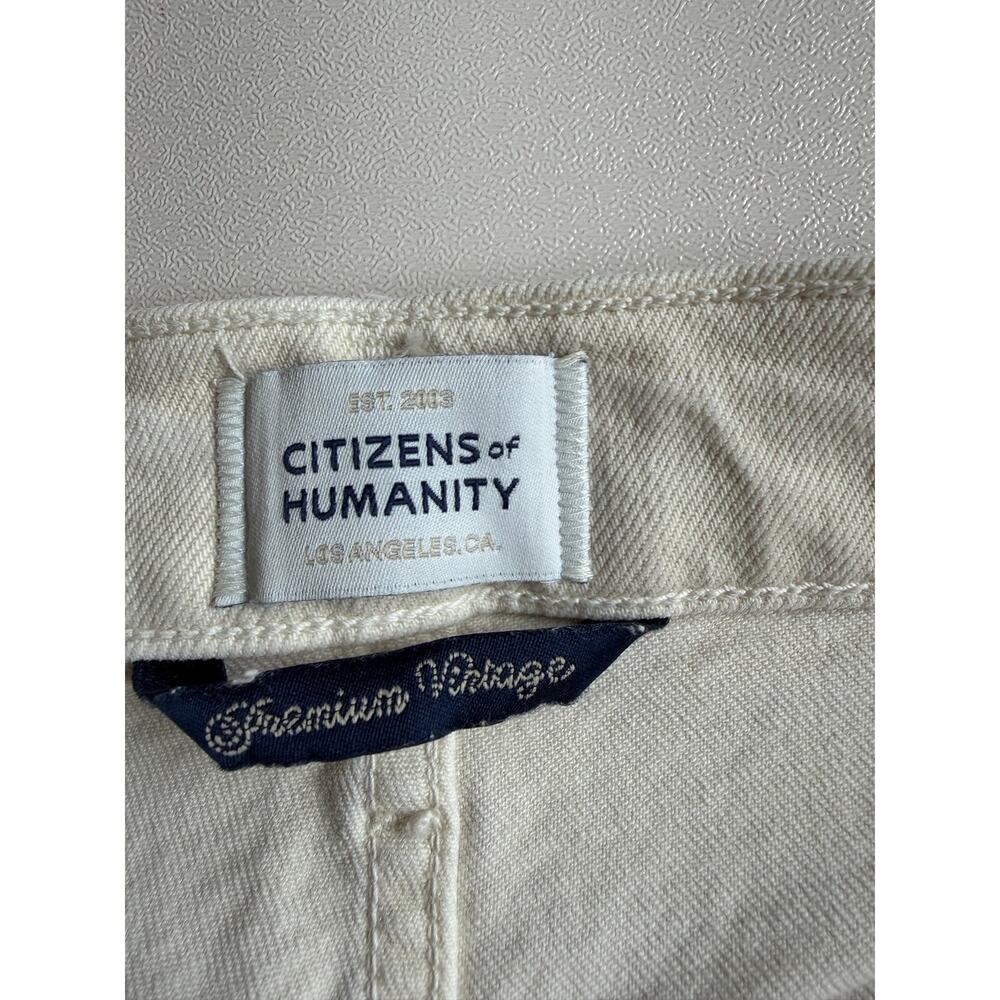 Citizens of Humanity Women's Cream Lyra High Rise Wide Leg Crop Jeans Size 27 - Picture 14 of 16